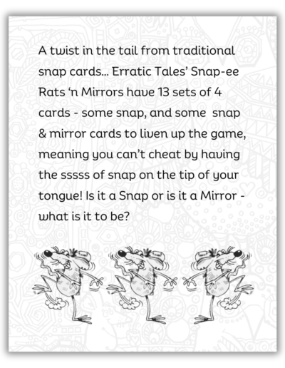 Snap ee Rats 'n Mirror Cards - Fun Family Activity.